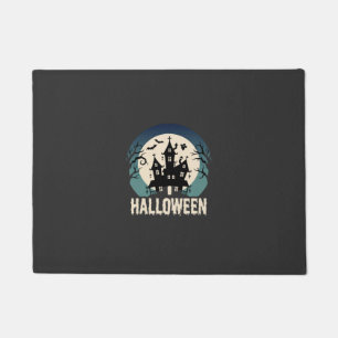 Felpudo Vector de Casa Embrujada de Halloween a la Luz de 