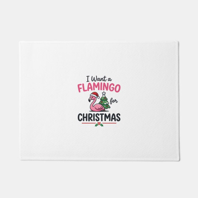 Felpudo Vector de cita de Navidad de flamenco (Anverso)