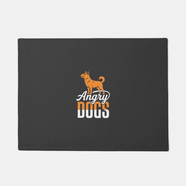 Felpudo Vector Mascota Perros Enojados (Anverso)