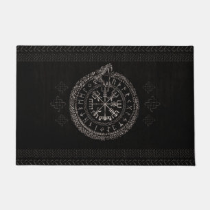 Felpudo Vegvisir con Ouroboros y las runas