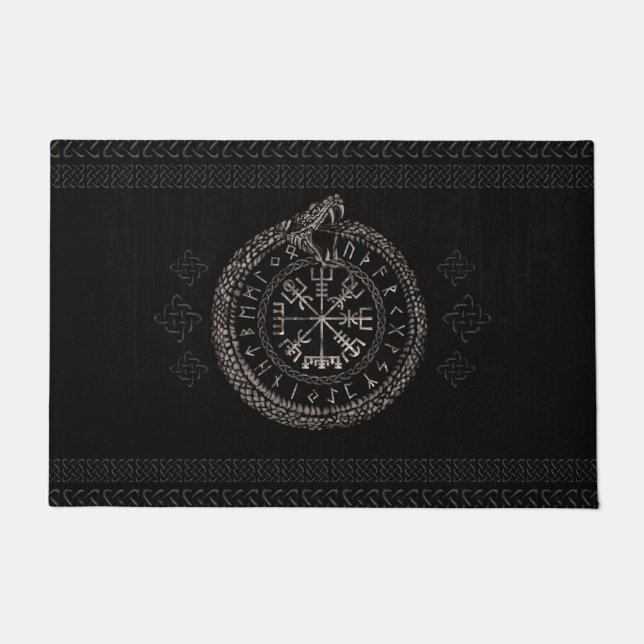 Felpudo Vegvisir con Ouroboros y las runas (Anverso)