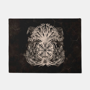 Felpudo Vegvisir - Yggdrasil con Ravens y Wolves