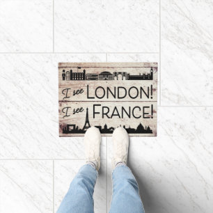 Felpudo Veo Londres que veo el falso final de madera de