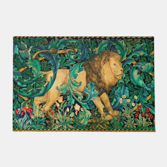 Felpudo VERDAD, ANIMALES FORESTALES LION Doormat floral (Anverso)