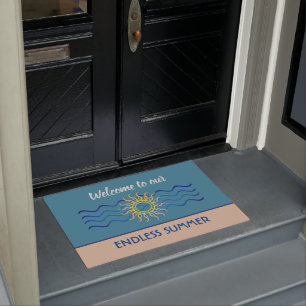 Felpudo Verde azulado y caqui interminable Doormat de bi