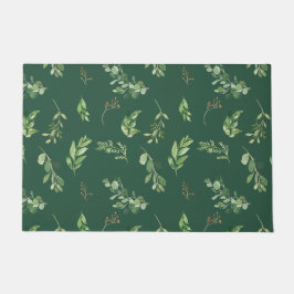 Felpudo Verde de invierno festivo Foliage verde botánico