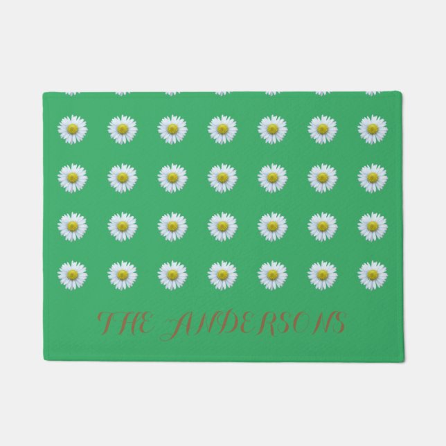 Felpudo Verde floral personalizado (Anverso)