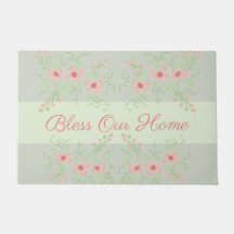 Verde gris pastel con rosados