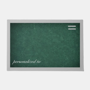 Felpudo Verde profundo con personalizado de borde gris