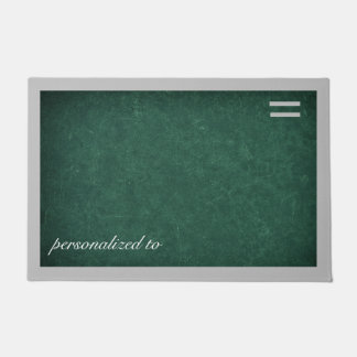 Felpudo Verde profundo con personalizado de borde gris