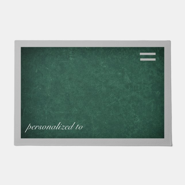 Felpudo Verde profundo con personalizado de borde gris (Anverso)