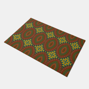 Felpudo Verde Rojo y Personalizado Amarillo Tamaño Tribal