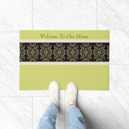 Felpudo Verde Y Gris Y Negro