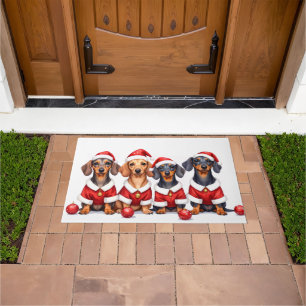 Felpudo Vestido de Navidad para Dachshund con sombrero de