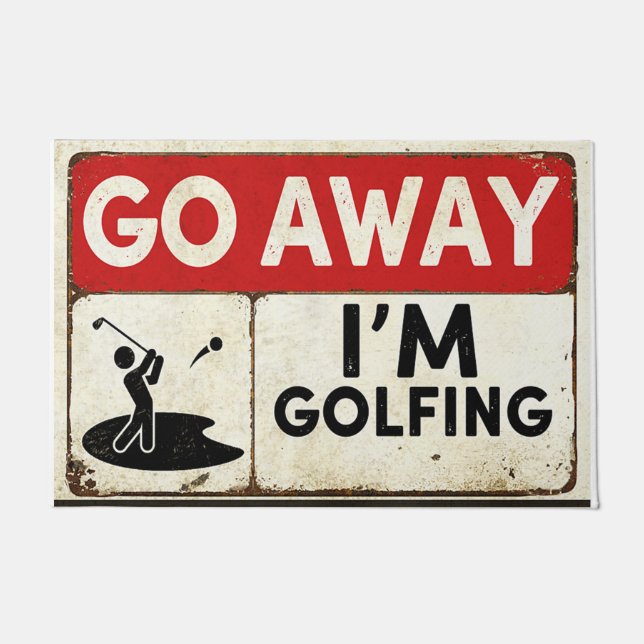Felpudo Vete, estoy jugando golf (Anverso)