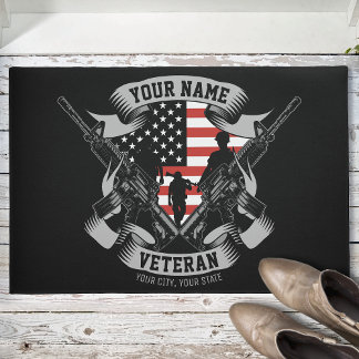 Felpudo Veterano norteamericano personalizado orgulloso de