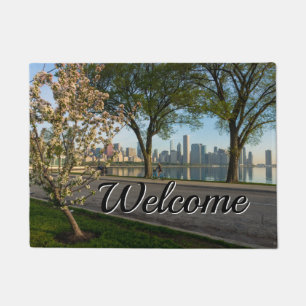 Felpudo Viaje en bicicleta por Doormat de bienvenida solid