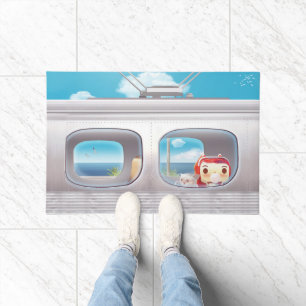 Felpudo Viaje en tren con gato