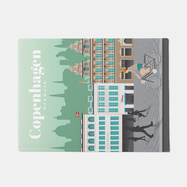 Felpudo Viajes De Arte De Viaje A Copenhague (Anverso)
