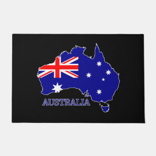Felpudo Viajes de mapas de bandera australiana