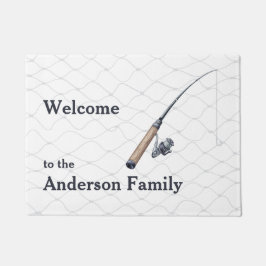 Felpudo Vías de pesca y bienvenida a la red