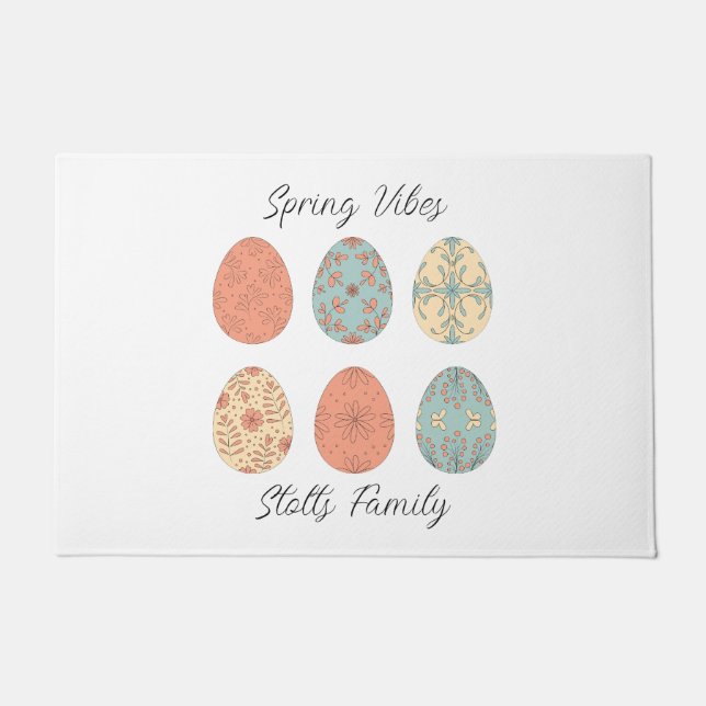 Felpudo Vibes de primavera - Doormat de Pascua personaliza (Anverso)