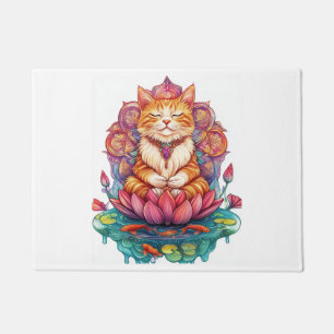 Felpudo Vibraciones de gato Zen � Gatito meditando psicodé