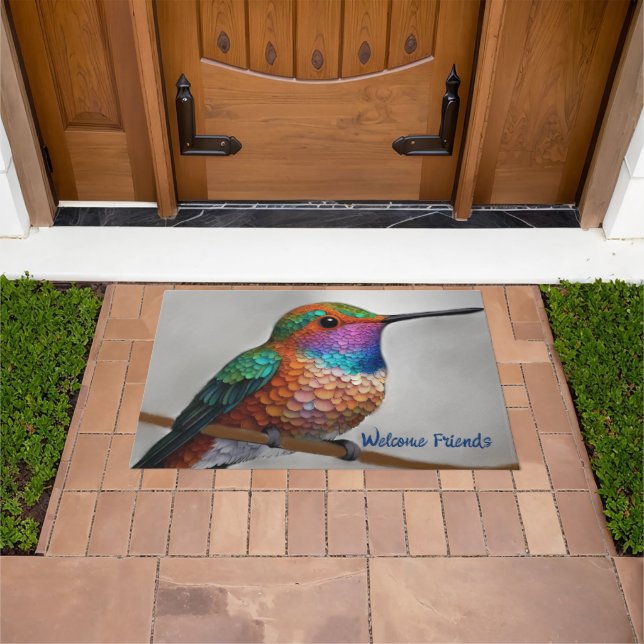 Felpudo Vibrant Allen’s Hummingbird Painting (Exterior)
