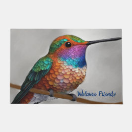 Felpudo Vibrant Allen’s Hummingbird Painting