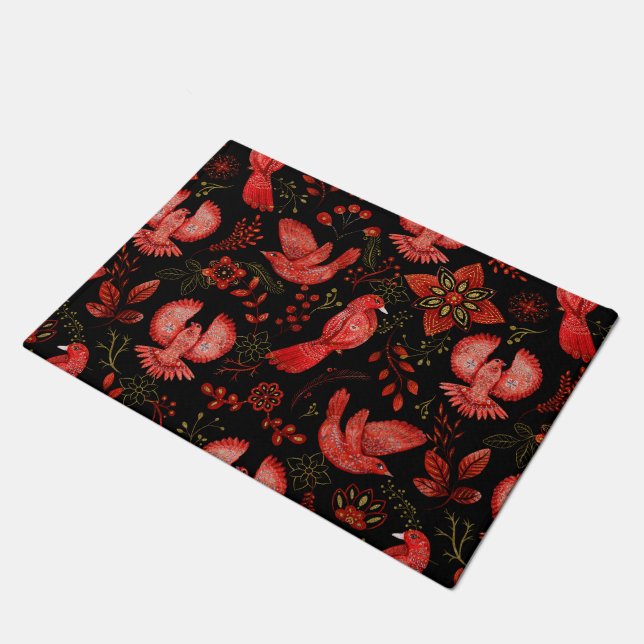 Felpudo  Vibrant floral and leafy pattern designs (Angular)