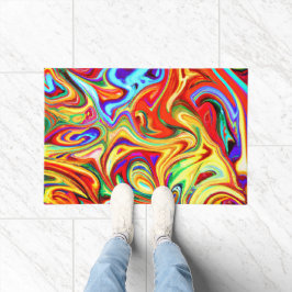 Felpudo Vibrante pintura de motivos coloridos