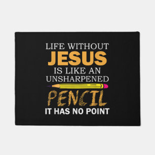 Felpudo Vida Sin Jesús Divertida Fe Religiosa Cristiana