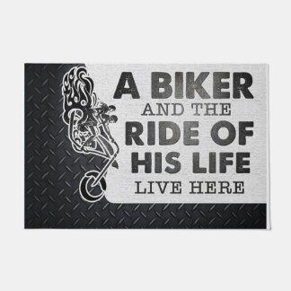 Felpudo Vidas personalizadas de motociclismo aquí, Persona