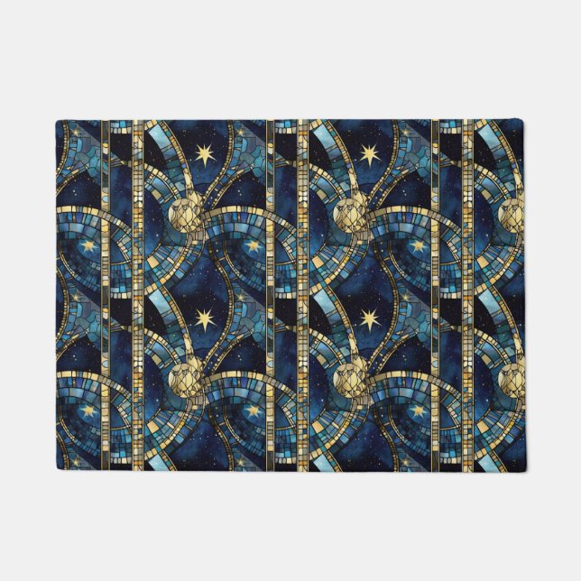 Felpudo Vidrio manchado celeste (Anverso)