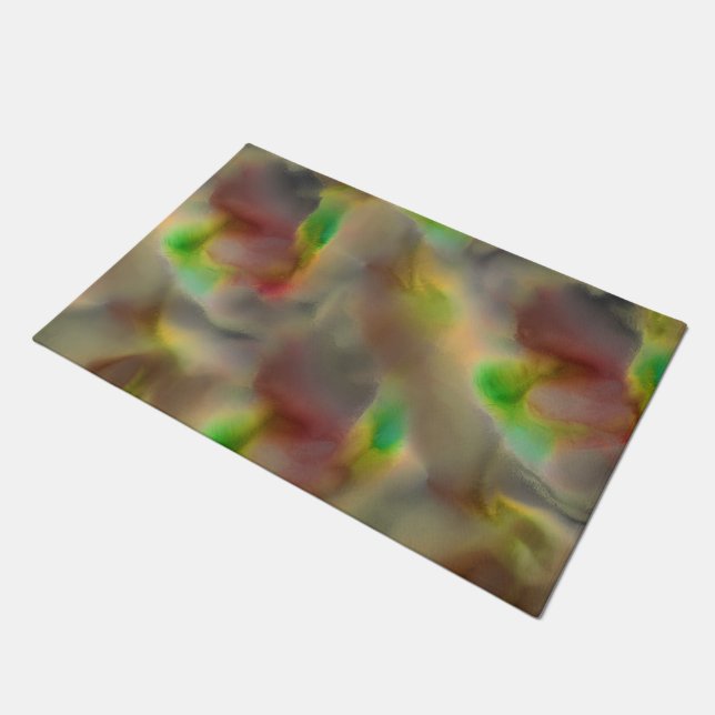 Felpudo Vidrio rojo y verde limón en tonos grises (Angular)