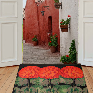 Felpudo Viejo Geranium Trio - floral audaz
