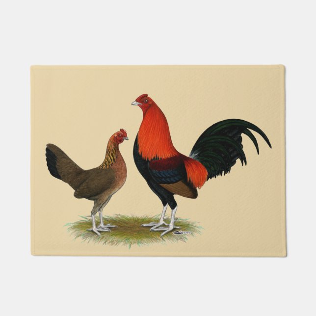 Felpudo Viejo juego inglés Bantams: BB Red Pair (Anverso)