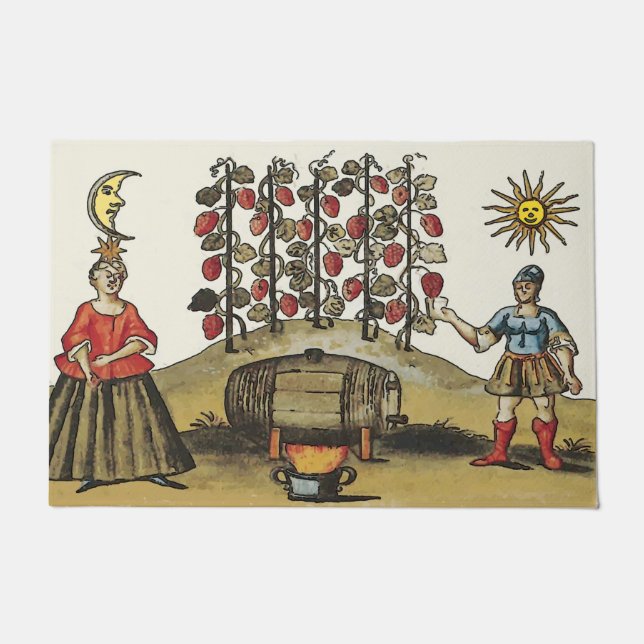 Felpudo Viejo viñedo, añadir texto Doormat (Anverso)