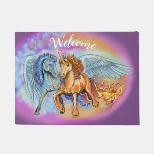 Felpudo Viento y llama, Pegasus y Unicornio