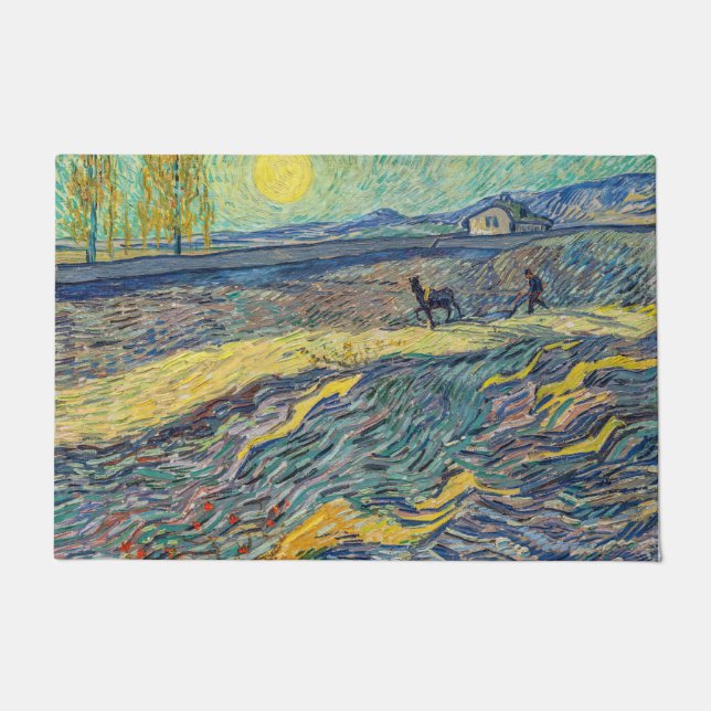 Felpudo Vincent van Gogh - Campo con agricultores arados (Anverso)