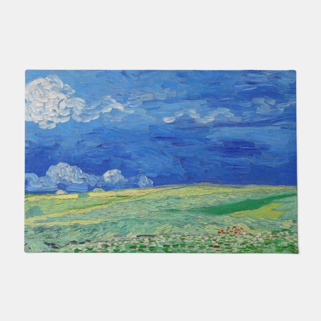Felpudo Vincent van Gogh - Campos de trituración bajo las  (Anverso)