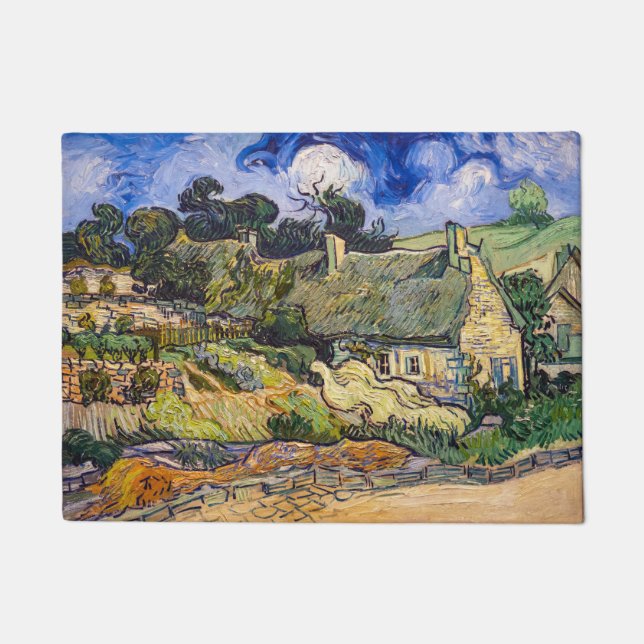 Felpudo Vincent Van Gogh - Casas de paja en Cordeville (Anverso)