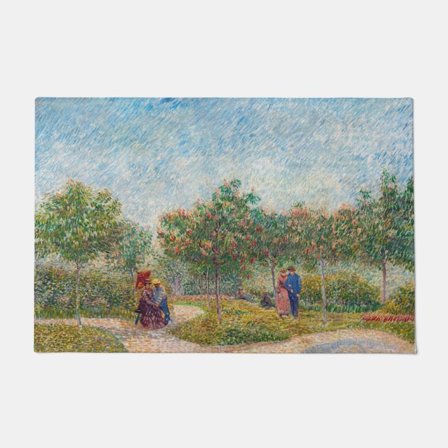 Felpudo Vincent van Gogh - Jardín en Montmarte con amantes (Anverso)