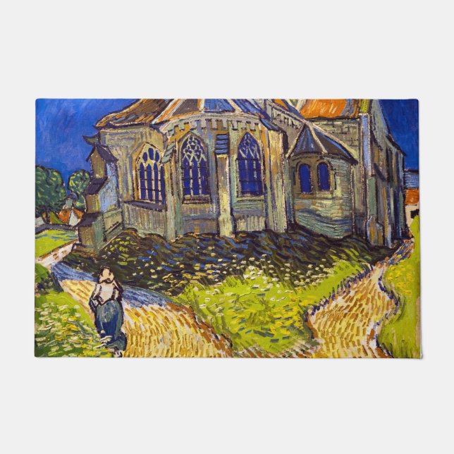 Felpudo Vincent van Gogh - La Iglesia de Auvers (Anverso)