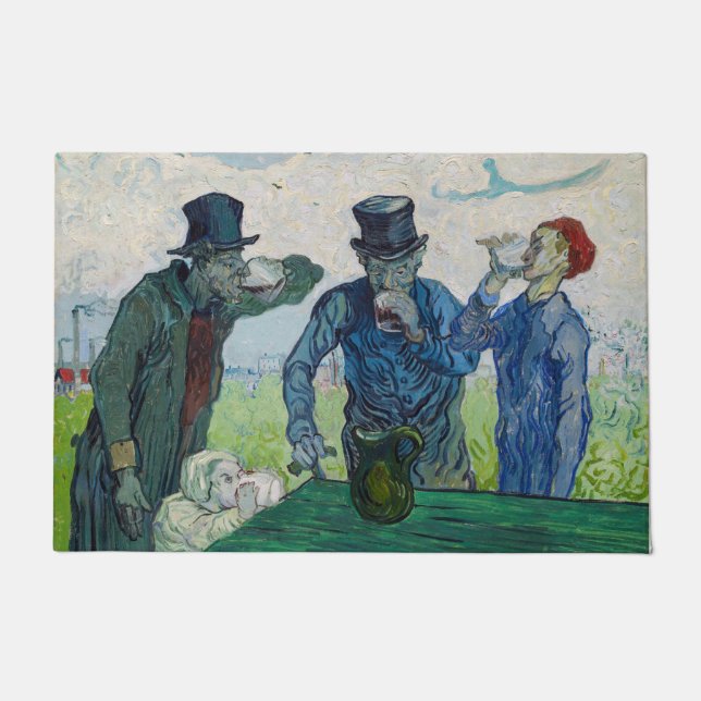 Felpudo Vincent van Gogh - Los bebedores, después de Daumi (Anverso)