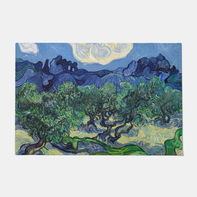 Felpudo Vincent van Gogh - Olivos con los Alpilles (Anverso)
