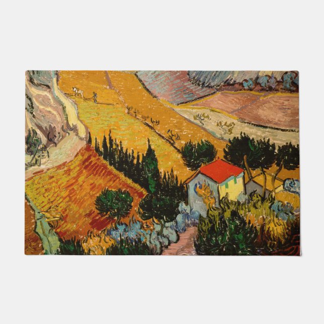 Felpudo Vincent van Gogh - Paisaje, Casa y Payaso (Anverso)