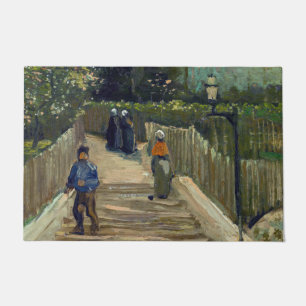 Felpudo Vincent van Gogh - Sendero inclinado en Montmartre