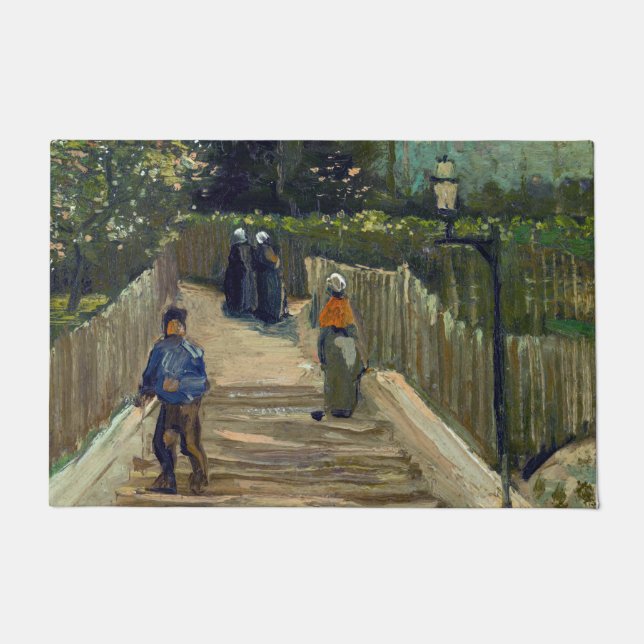 Felpudo Vincent van Gogh - Sendero inclinado en Montmartre (Anverso)