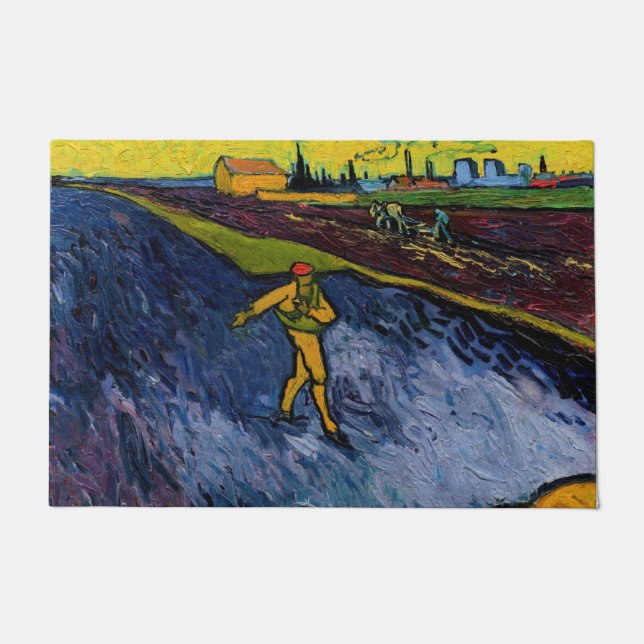 Felpudo Vincent van Gogh - The Sower: Las afueras de Arles (Anverso)